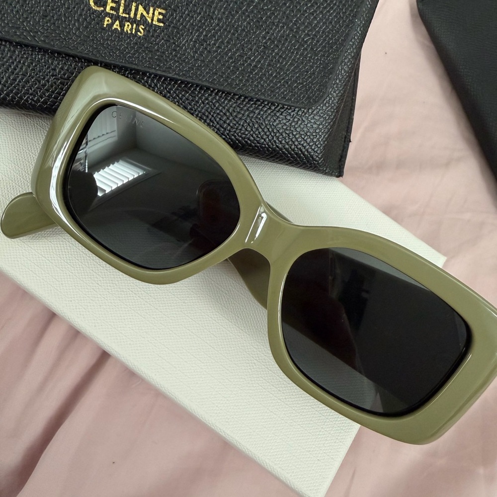 Faux designer CC sunglasses green olive and Gold triumph Sunglasses - Picture 12 of 12